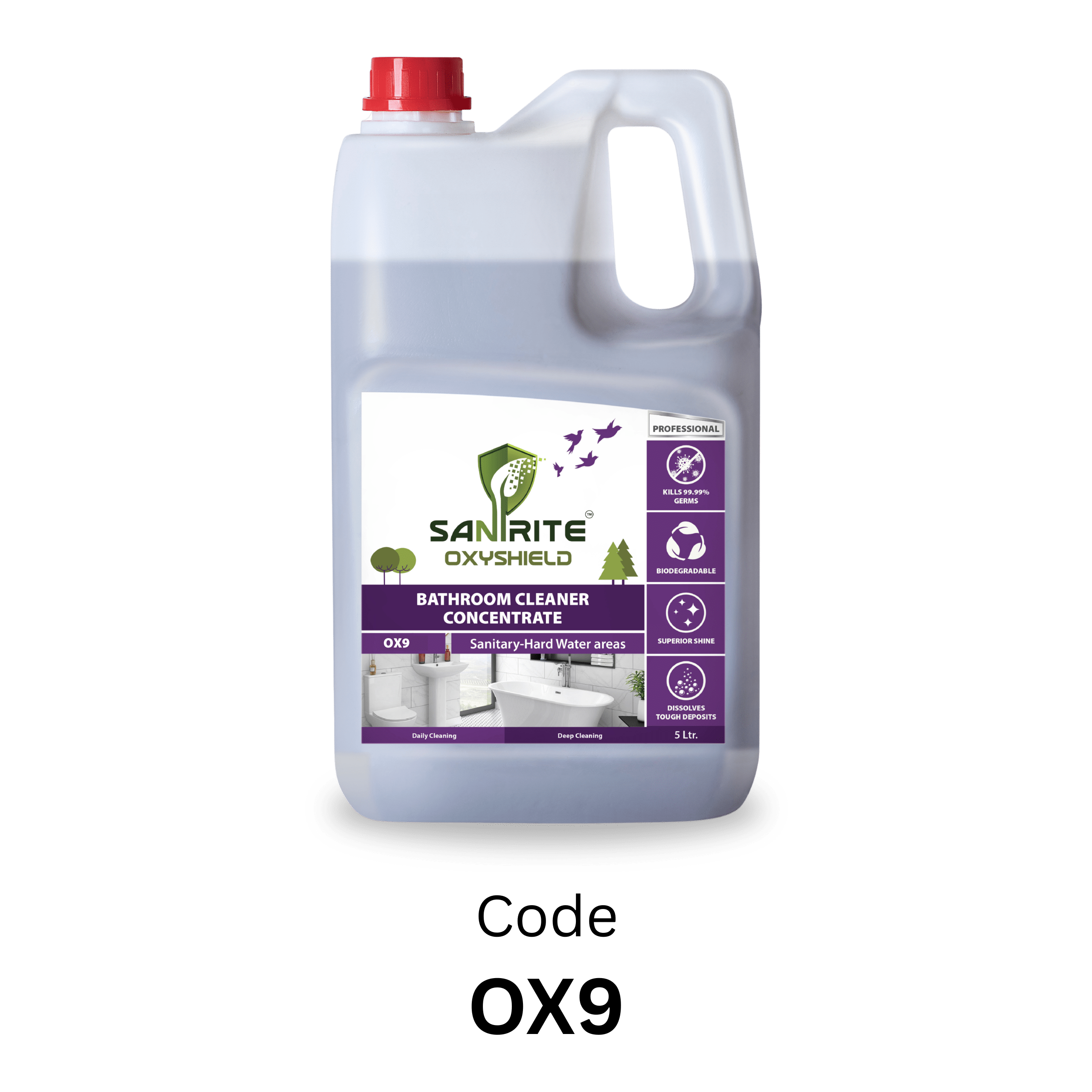 Sanirite Bathroom Cleaner Concentrate OX9 1 Sanirite OX9 bathroom cleaner and disinfectant concentrate
