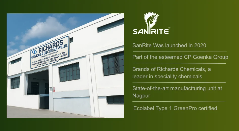 about SaniRite green cleaning chemical manufacturer