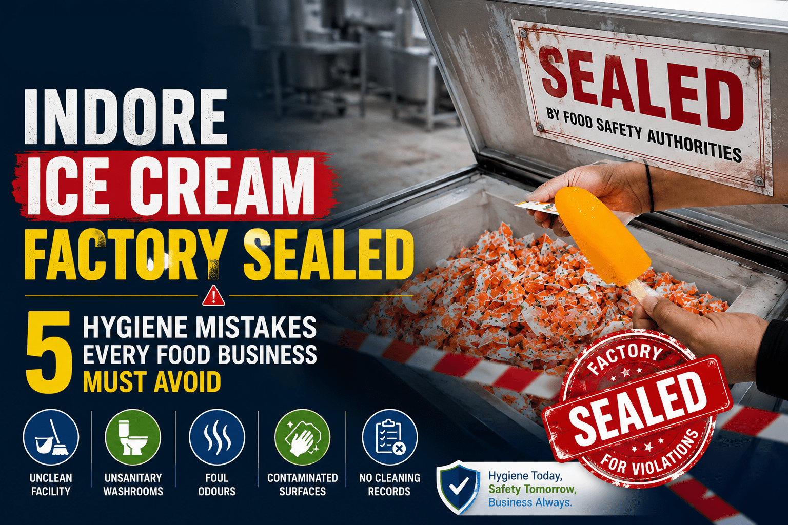 Indore ice cream factory sealed by FSSAI for hygiene violations — 5 mistakes food businesses must avoid